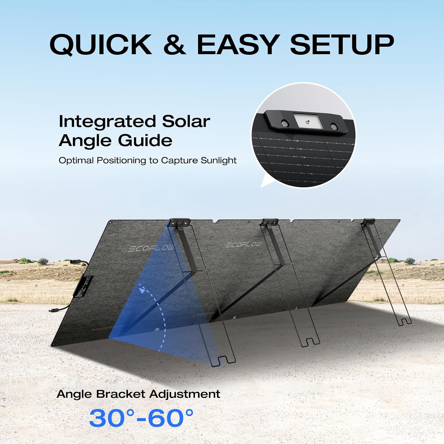 EF ECOFLOW 220 Watt Portable Solar Panel, 25% High Conversion Efficiency N-Type Solar Cell, NextGen Foldable Solar Panel with Adjustable Kickstand, IP68 Waterproof for Camping RV Off Grid System