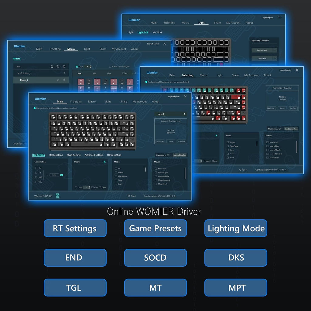 Womier SK75 TMR/HE Keyboard Gaming 75% Hall Effec, Wireless Mechanical Keyboard Rapid Trigger Custom Magnetic Switch Keyboards with 8000 Hz Hot Swap, BT/2.4G/USB-C with Mac Windows Linux (Aluminum)