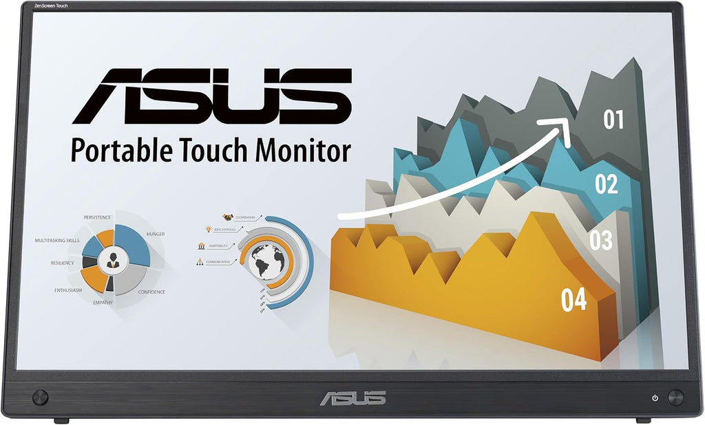 ASUS ZenScreen Touch 16' USB-C Portable Monitor (MB16AMTR) - Full HD, IPS, Built-in Battery, Kickstand, Tripod Socket, Eye Care, Compatible with Laptops, Smartphones and Game Consoles, 3 yr Warranty