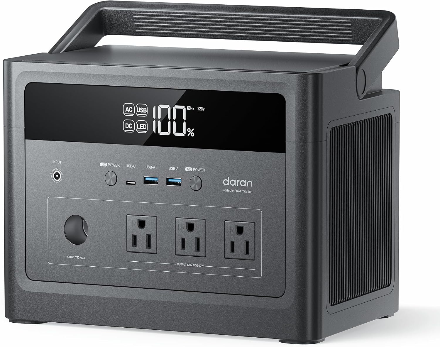 2026 Portable Power Station 600W, 576Wh LiFePO4 Battery Portable Charger, Solar Power Bank with AC Outlet 110V/1200W Surge, PD 100W USB-C Fast Charging for Camping, Home, Hurricane Emergency, RVs