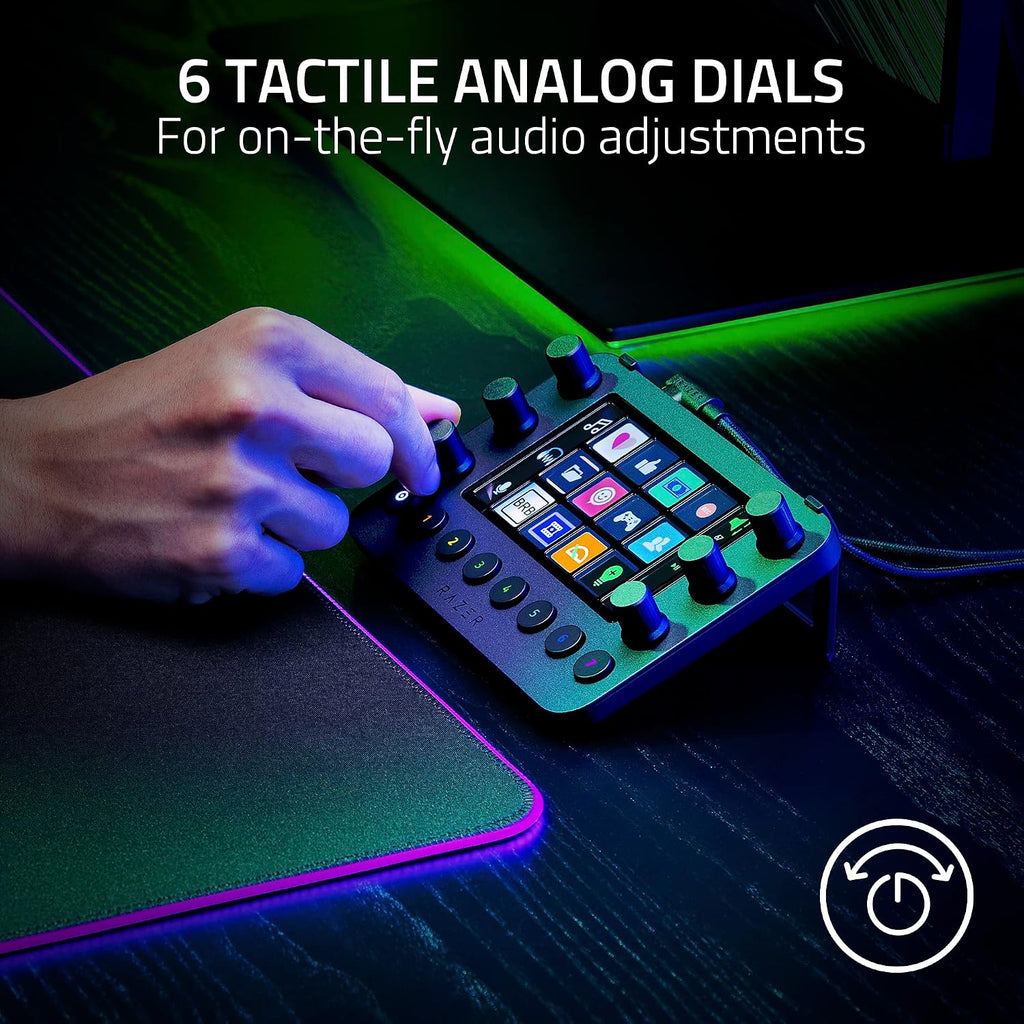 Razer Stream Controller: All-In-One Keypad for Streaming - 12 Haptic Switchblade Keys - 6 Tactile Analog Dials - 8 Programmable Buttons - Designed for PC & Mac Compatibility