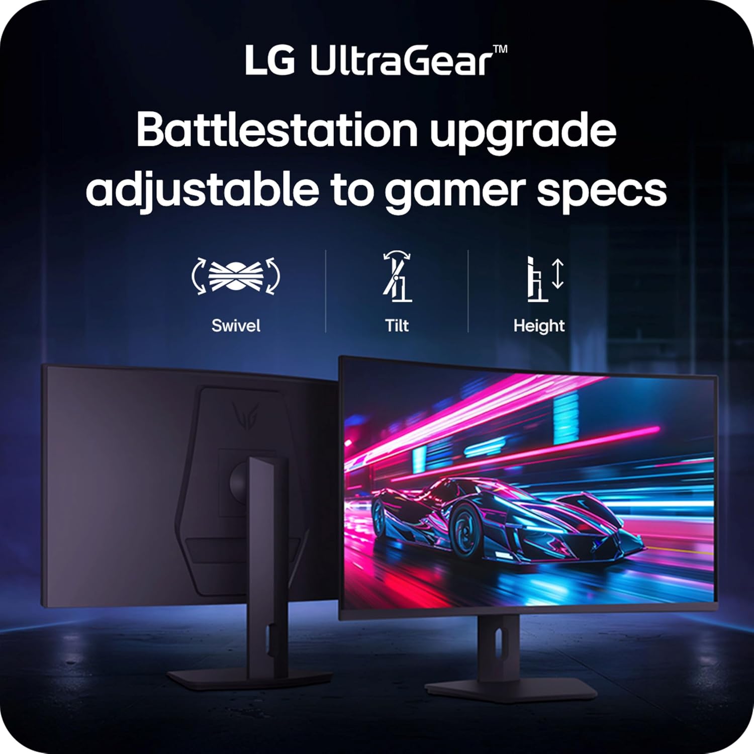 LG 32G600A-B 32-inch Ultragear QHD (2560 x 1440) Curved Gaming Monitor, 180Hz, 1ms, AMD FreeSync, HDMI, DisplayPort, Tilt/Height/Swivel Adjustable Stand, Black