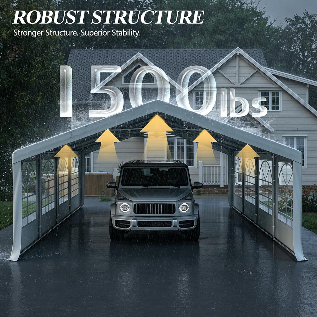GARTOO 20' x 30' Canopy Party Tent & Carport - Heavy Duty Outdoor Wedding Gazebo with 4 Sand Bags, Event Shelter Canopy for Outdoor Event, Wedding, Birthday Party