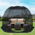 Alvantor® Pop Up House Tent, Outdoor Screen Room, Canopy Tent with UV Resistant, Easy Up Foldable Screen House for Camping Garden, Black, 10 x10 FT