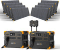 PECRON Two E3600LFP Portable Power Station with 240V Double Voltage Hub, 3072Wh Solar Generator with 8x300W Solar Panels included, 3600W LiFePO4 Battery Backup for Home Use, RV, Camping