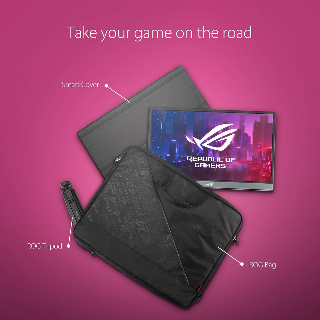 ASUS ROG Strix 17.3' 1080P Portable Gaming Monitor (XG17AHP)-FHD, IPS, 240Hz, Adaptive-Sync, Built-in Battery, ROG Bag, Tripod Stand, USB Type-C, Micro HDMI for Laptop, PC, Console, 3-Year Warranty