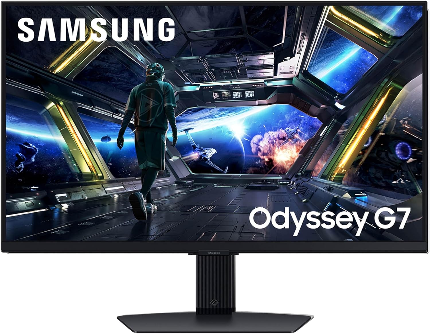 Samsung 32' Odyssey G7 (G70D) 4K UHD IPS 144Hz 1ms(GtG) Smart Gaming Monitor, G-Sync Compatible, AMD Freesync Premium, Vivid Colors, Adjustable Stand, Black Equalizer, LS32DG702ENXZA