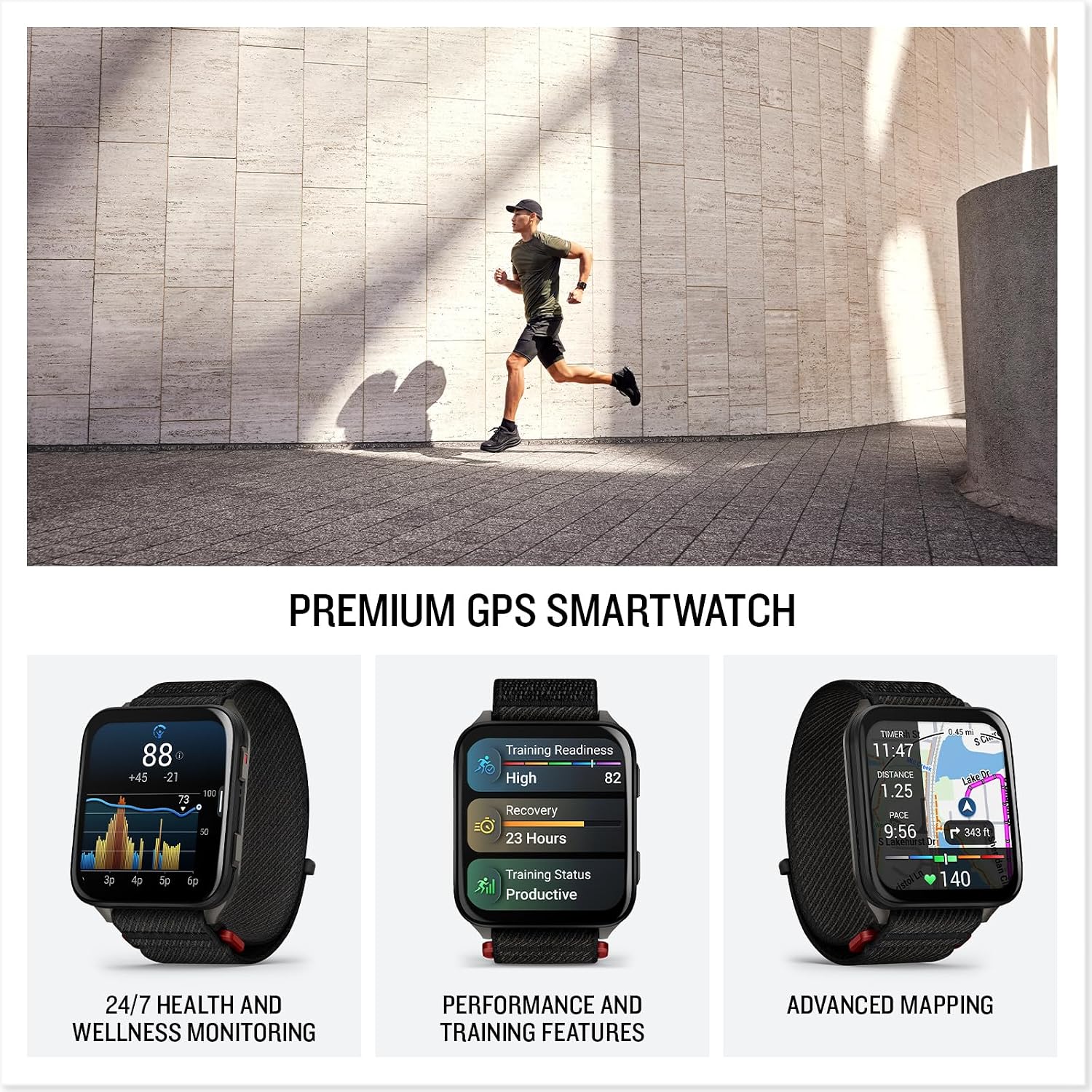 PlayBetter Garmin Venu X1 (Black/Slate Titanium) Fitness GPS Smartwatch Bundle - 2' Thin AMOLED Display, Advanced Health and Fitness 5000mAh Portable Charger & HD Screen Protectors