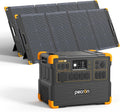 PECRON Solar Generator E3600LFP 3072Wh with 2x300W Solar Panels, 5x3600W AC Outlets Portable Power Station, LiFePO4 Battery Backup Expanded to 18.43kWh, Power Station for Home Use, RV, Camping, CPAP