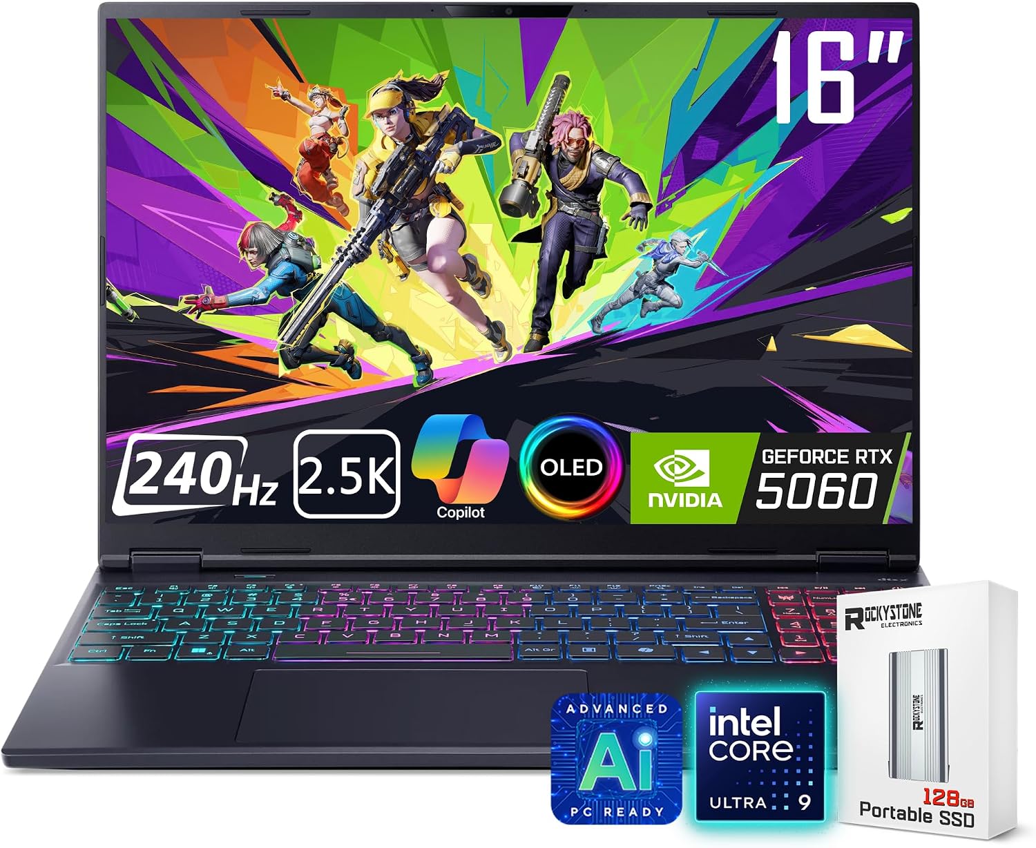 Acer Predator Helios Neo 16S AI Gaming Laptop, 16 240Hz 2.5K OLED, Intel Core Ultra 9 275HX, NVIDIA GeForce RTX 5060, VR Ready, Copilot, Liquid Cooling, Black, Windows 11 Home(32GB DDR5 RAM | 1TB SSD)