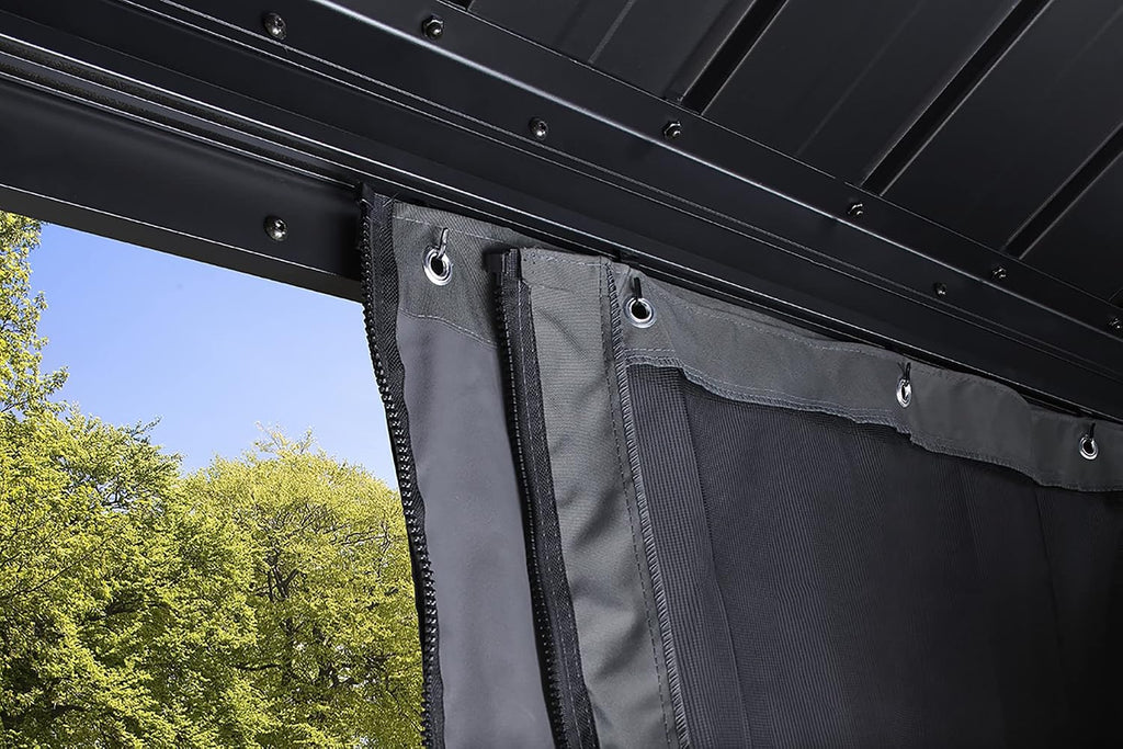Sojag Grey Curtains for Monaco/Messina/Mykonos/Moreno Gazebos, 10 Ft. X 14 Ft., Spun, Outdoor Shades