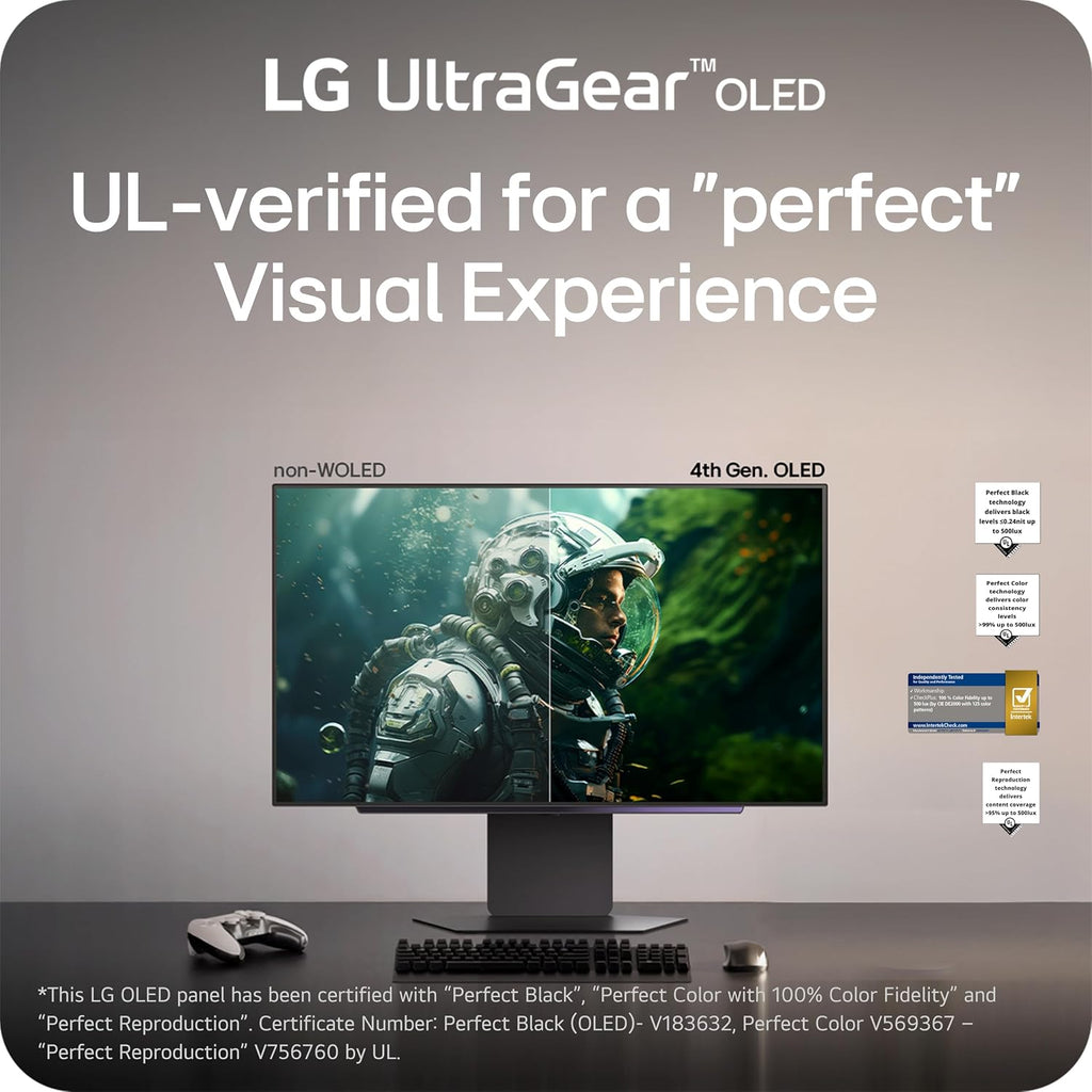 LG 27GX700A-B 27-inch Ultragear QHD (2560 x 1440) OLED Gaming Monitor, 280Hz, 0.03ms, NVIDIA G-Sync, AMD FreeSync Premium Pro, VESA DisplayHDR TrueBlack500, with up to DCI-P3 99.5%, HDMI 2.1, Black