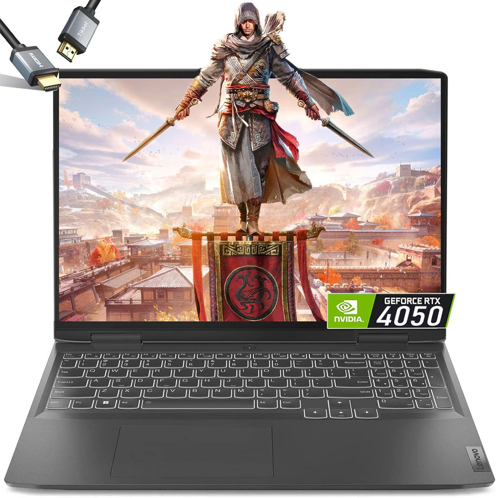 Lenovo LOQ 15 Gaming Laptop - RTX 4050-15.6' FHD IPS Display 144Hz - AMD Ryzen 5 7235HS - 32GB RAM -1TB PCIe SSD -Windows 11 Backlit Keyboard - G-SYNC - HDMI Cable