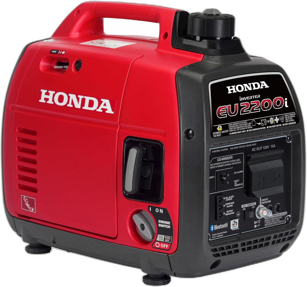 Honda EU2200i 2200 Watt Inverter Generator, Super Quiet 120V Gas Powered Portable Generator for Camping or Home Backup Power Supply, Up to 8.1 Hour Run Time (EU2200ITAN)