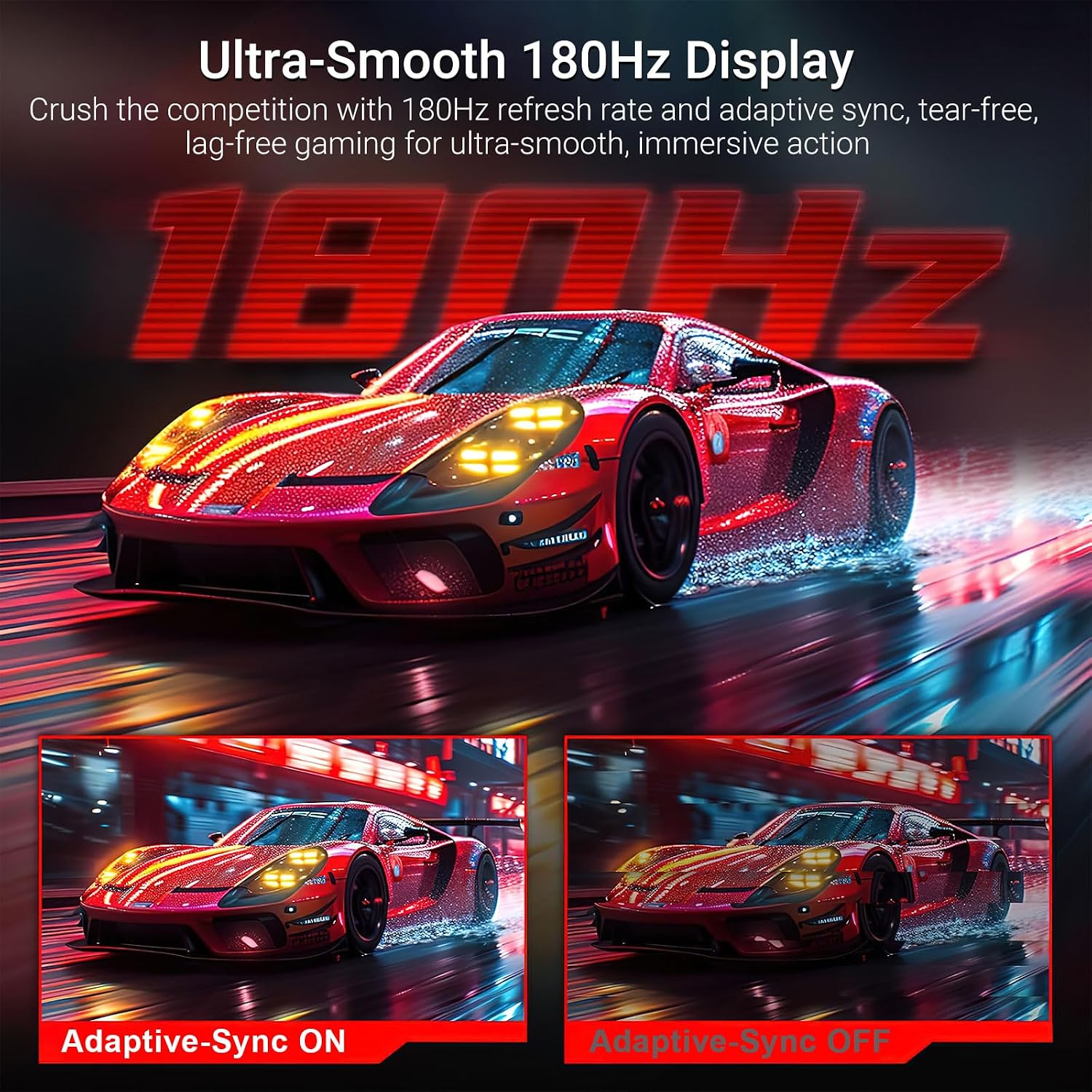 34' Curved Ultrawide Monitor with Speakers, 180Hz WQHD 3440x1440 1500R Wide Gaming Monitors, 4000:1 Contrast, 126% sRGB, HDR10, PIP/PBP, FreeSync, 1ms, Height/Swivel/Tilt Adjustable, HDMI x2, DP x2