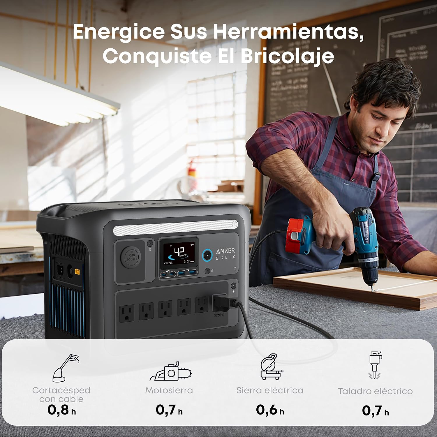 Anker SOLIX C1000 Portable Power Station（Black Version ）, 1800W (Peak 2400W) Solar Generator, Full Charge in 58 Min, 1056wh LiFePO4 Battery for Home Backup, Power Outages, and Outdoor Camping