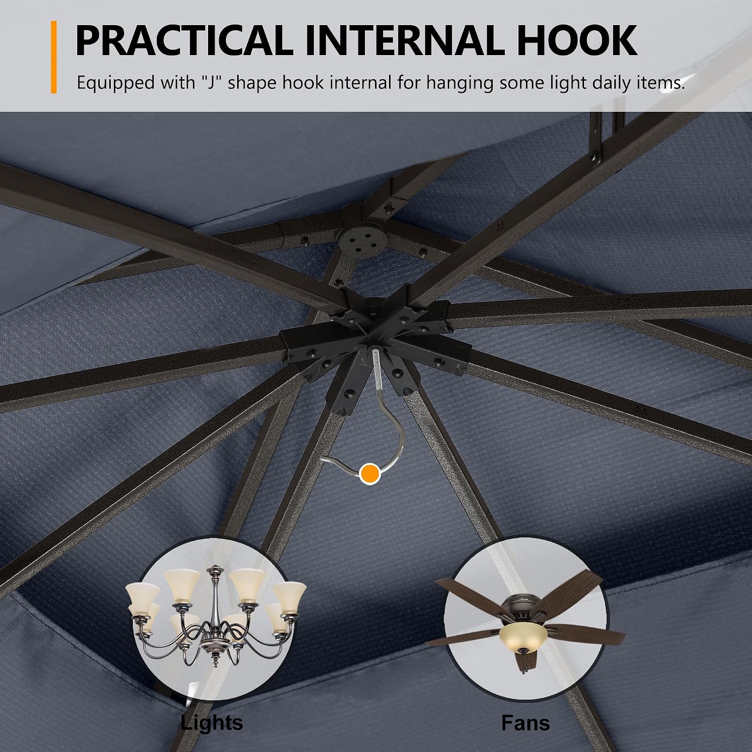 ABCCANOPY Outdoor Patio Gazebo 9x9 - Double Roof Canopy with Mosquito Netting for Backyard, Deck, Garden, Lawn, Dark Gray