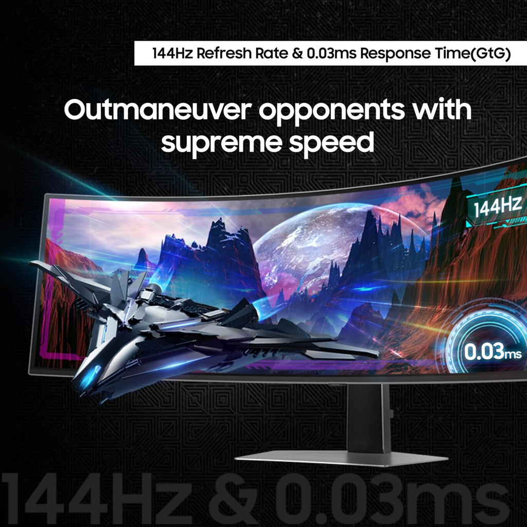 Samsung 49' Odyssey OLED G9 (G91SD) Dual QHD QD-OLED G-Sync Compatible Curved Gaming Monitor, 144Hz, 0.03ms, AMD FreeSync Premium Pro, Ergonomic Stand, 3 Year Warranty, LS49DG910SNXZA