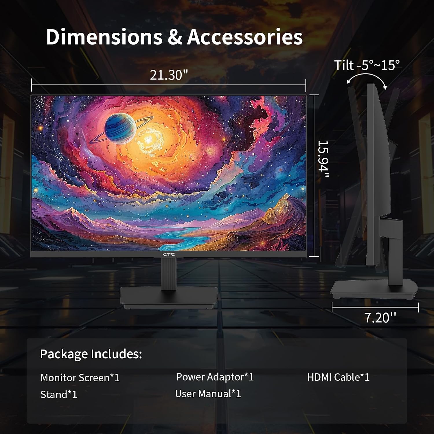 KTC 24 Inch QHD 100Hz Computer Monitor IPS 2K, 1300:1 Contrast, Anti-Blue Light Screen, 122% sRGB, FreeSync & G-Sync Compatible, HDMI2.0 & Display Port 1.4, PC Monitor for Gaming Office Work H24T27