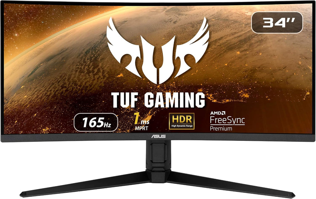 ASUS TUF Gaming VG34VQL1B 34 inches Curved HDR Monitor, WQHD (3440x1440), 165Hz, 1ms (Renewed)
