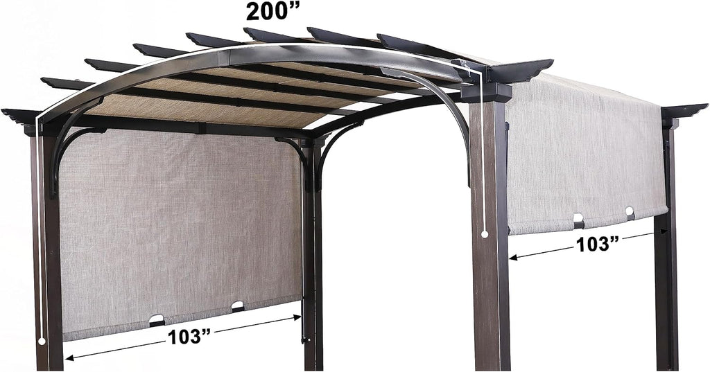 SCOCANOPY Replacement Sling Top Compatible with Lowe's Allen + roth 10 ft x 10 ft Freestanding Pergola, L-PG152PST-B (Size: 200' (L) x 103' (W)),Gray