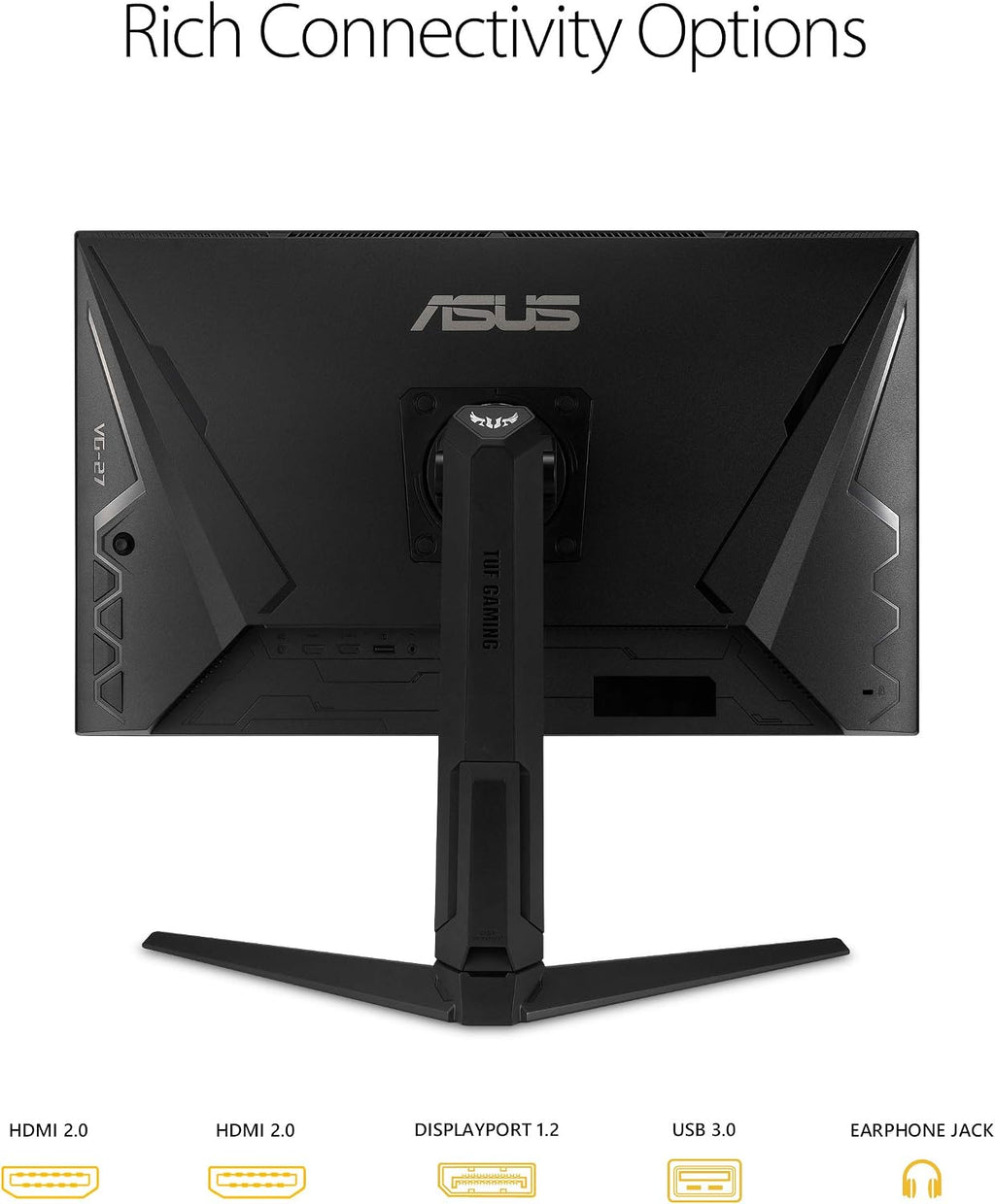 ASUS TUF Gaming VG27AQL1A 27' HDR Monitor, 1440P WQHD (2560 x 1440), 170Hz (Supports 144Hz), IPS, 1ms, G-SYNC Compatible, Extreme Low Motion Blur Sync, HDR400, 130% sRGB, Eye Care, HDMI DisplayPort