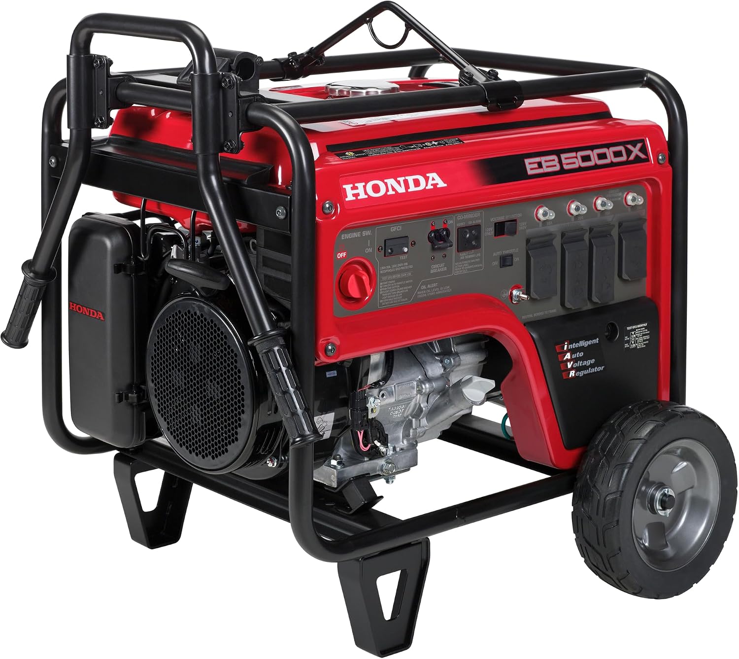 Honda EB5000 5000 Watt Generator, Quiet 120/240V Gas Powered OSHA-Compliant Portable Generator for Construction Site or Backup Power Supply, Up to 10.5 Hour Run Time (EB5000XK3AN)