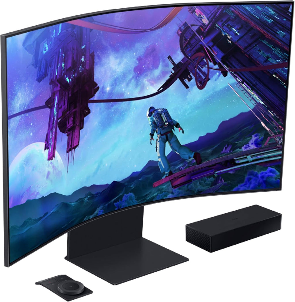 Samsung 55' Odyssey Ark 2nd Gen 4K UHD 1000R Curved Gaming Monitor, 165Hz, 1ms, 4 Input Multi View, Quantum Mini-LED, AMD FreeSync Premium Pro, HDR 10+, Height Adjustable Screen, LS55CG970NNXGO