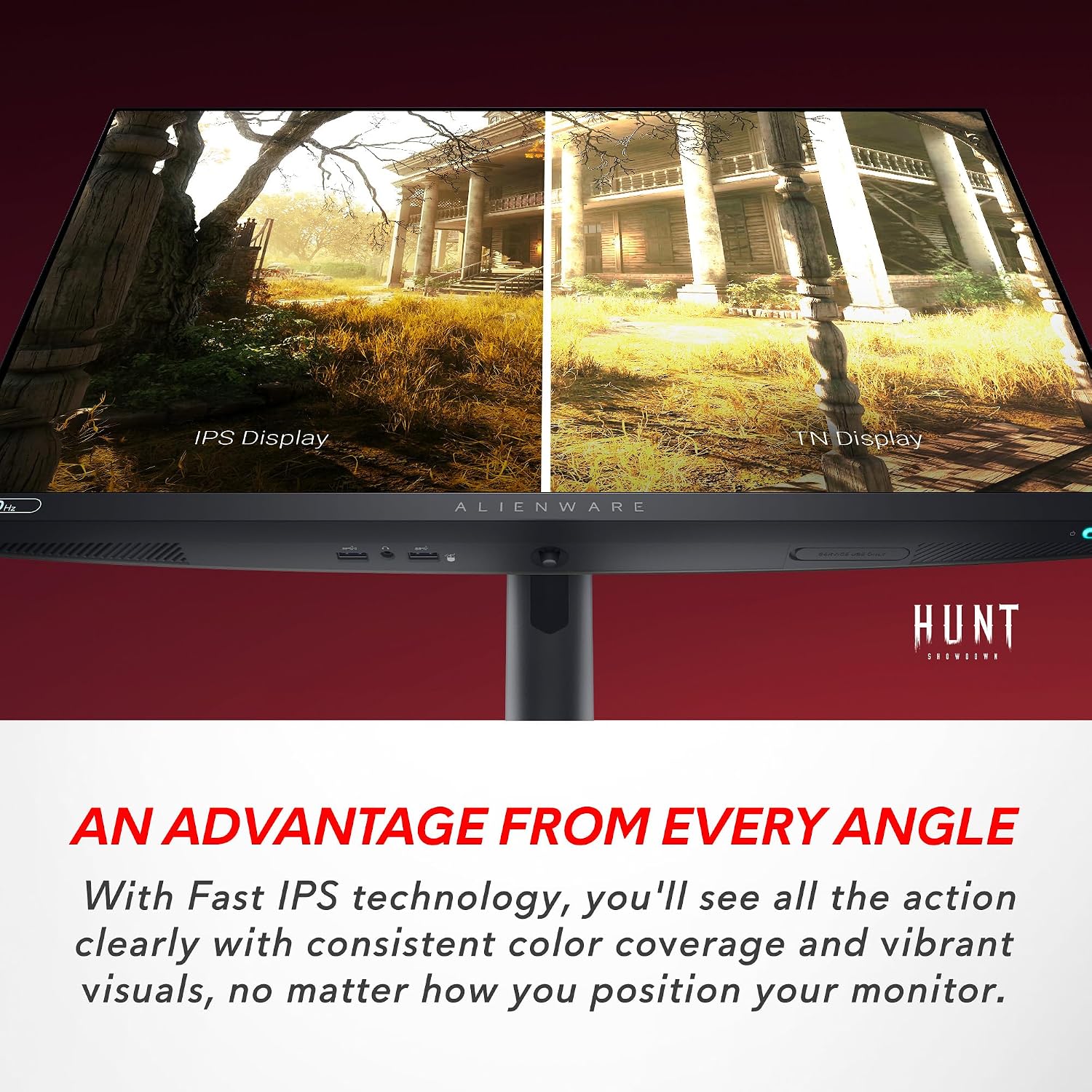Alienware AW2524H Gaming Monitor - 24.5-inch 480Hz 1ms IPS Anti-Glare Display, HDMI/DP/USB, Height/Tilt/Swivel/Pivot Adjustable, Dell Services - Dark Side of The Moon, Black