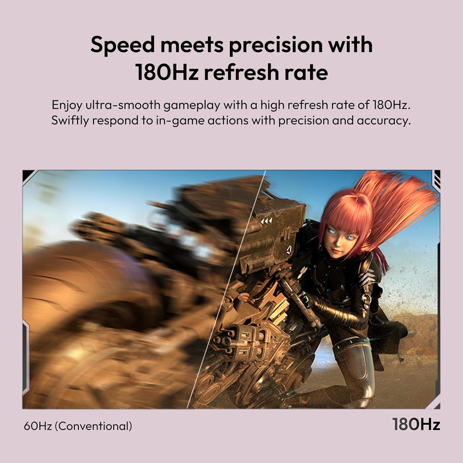 Pixio PX278 Wave Pink 27 inch 180Hz Refresh Rate Quad HD 1440p Resolution Fast IPS Panel 1ms GTG Response Time Built-in Speakers Gaming Monitor with AMD FreeSync
