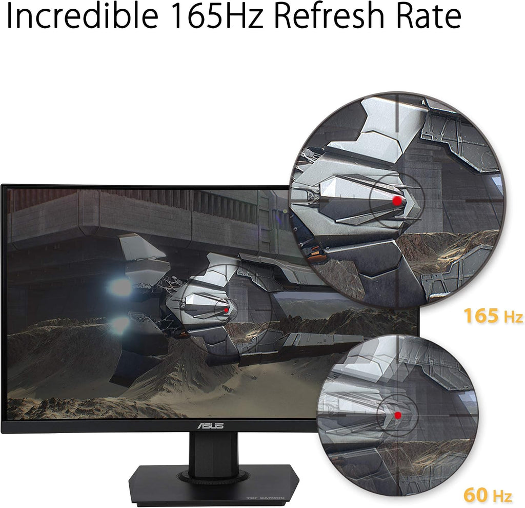 ASUS TUF Gaming 23.6' 1080P Curved Monitor (VG24VQE) - Full HD, 165Hz, 1ms, Extreme Low Motion Blur, Adaptive-Sync, FreeSync Premium, Shadow Boost, VESA Mountable, DisplayPort, HDMI