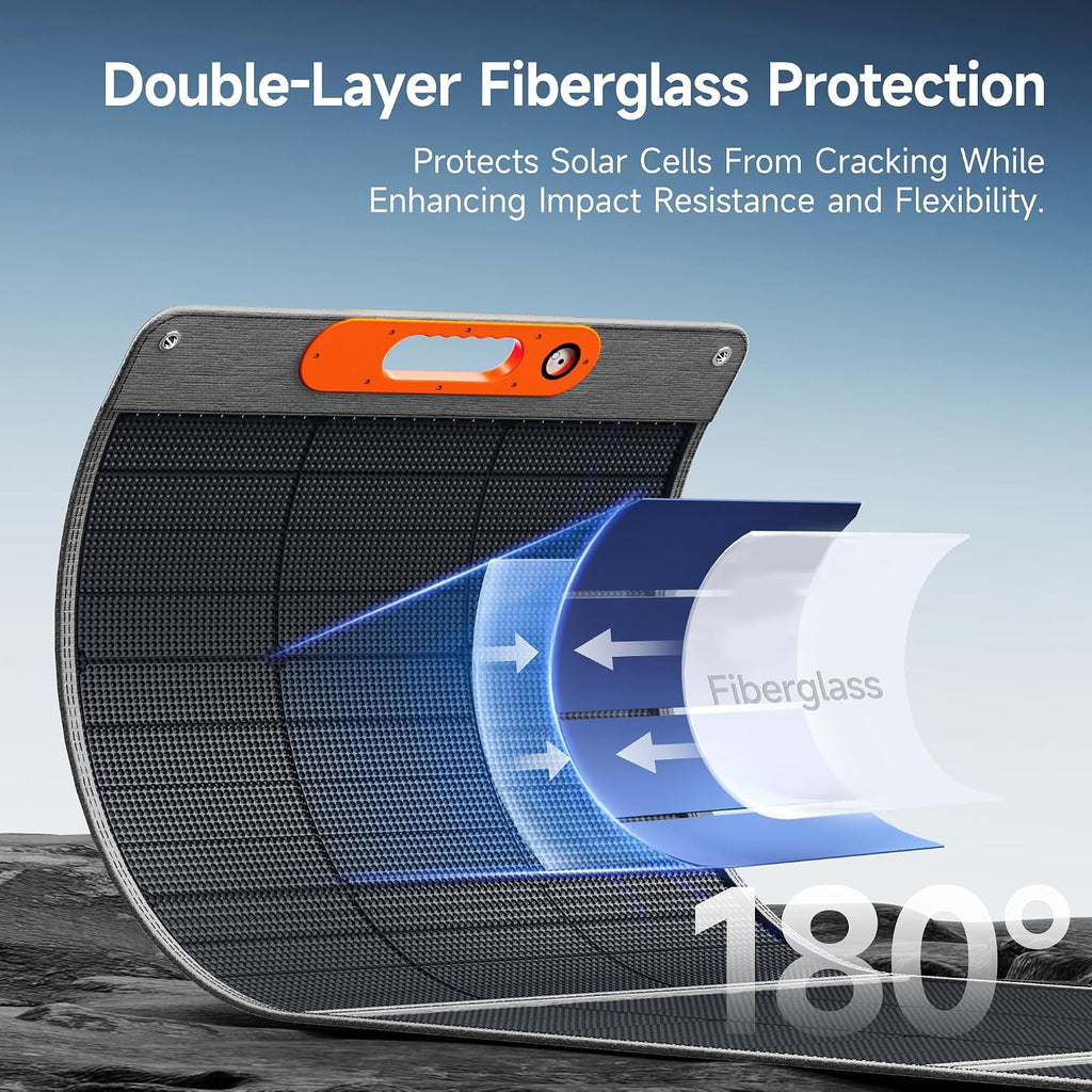 280W Portable Solar Panel for Power Station, 25.8% High Efficiency HPBC Solar Cell, QC3.0, Type-C 60W, MC4 Output, IP65 Waterproof, Ultra-Light Solar Panel for Outdoor Camping, RV, Off Grid