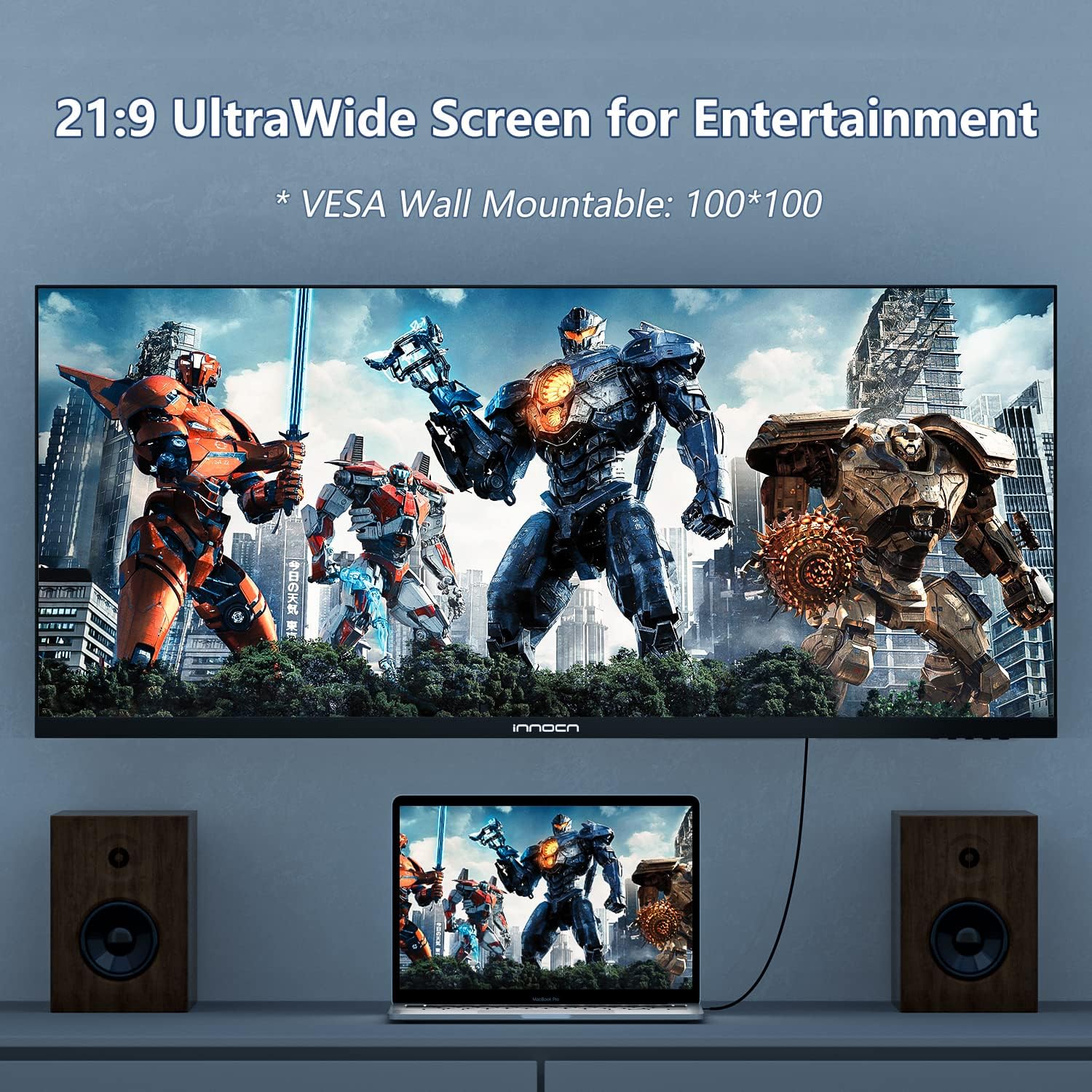 INNOCN 40C1R Ultrawide Monitor 40' WQHD 3440 x 1440p 144Hz FreeSync Premium HDR400 21:9 Computer Display 95% DCI-P3 500Nits IPS USB Type-C HDMI Tilt/Height Adjustable, Mountable