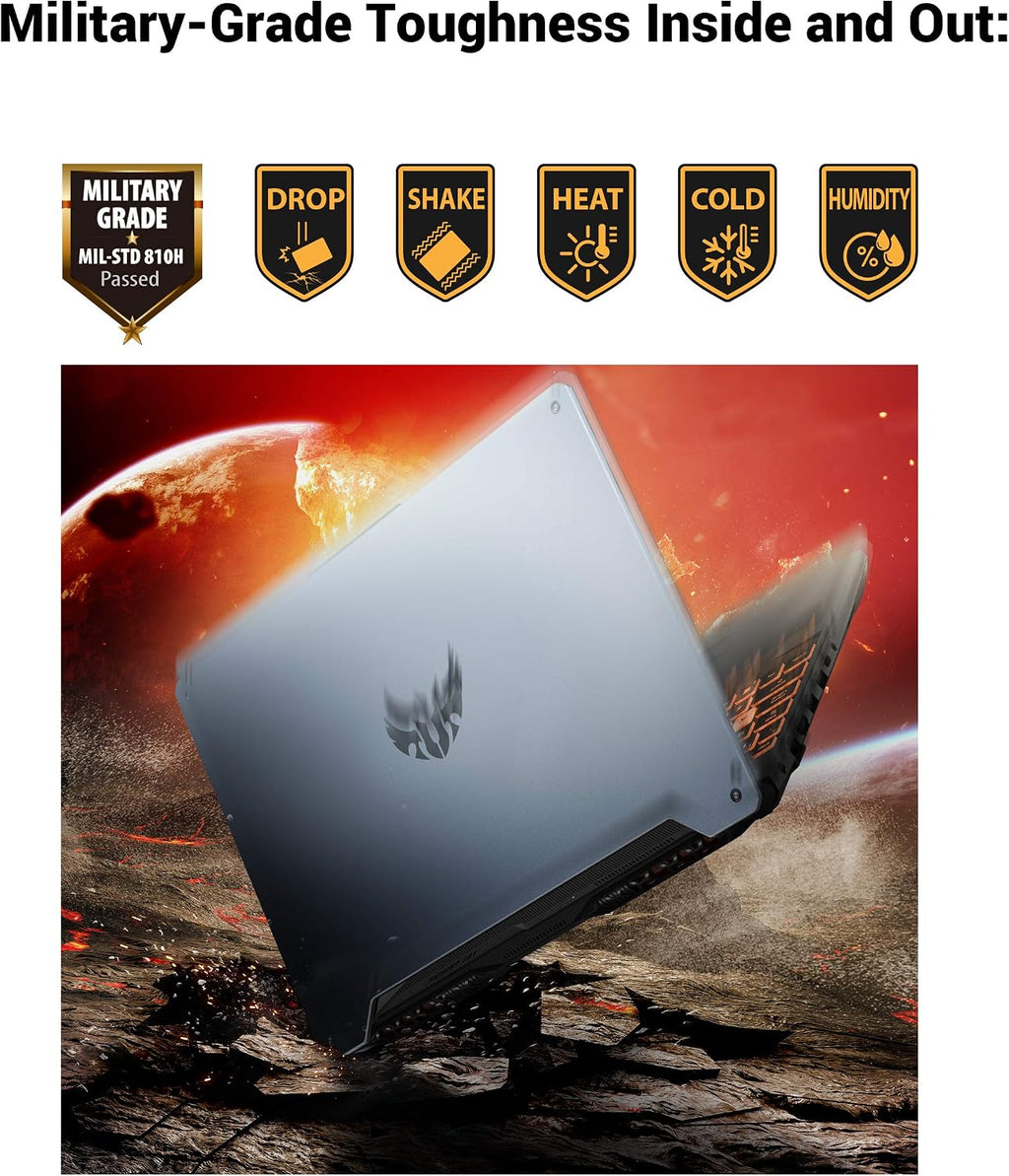 ASUS TUF Gaming A15 Gaming Laptop, 15.6' 144Hz FHD IPS-Type, AMD Ryzen 7 4800H, GeForce GTX 1660 Ti, 16GB DDR4, 512GB PCIe SSD, Gigabit Wi-Fi 5, Windows 10 Home, Metal, TUF506IU-ES74