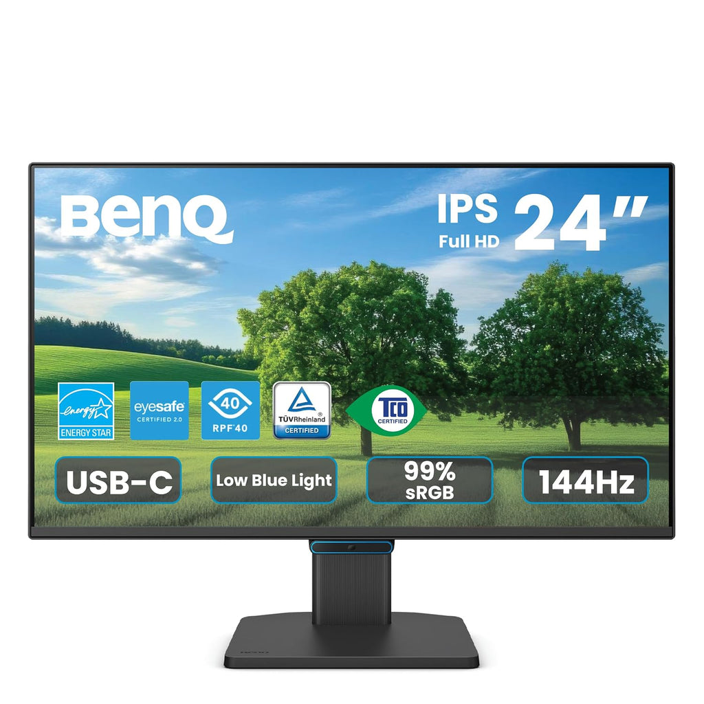BenQ GW2490C 23.8' IPS Computer Montior 1080P FHD 144Hz Game-Ready, Home Office, USB-C, Visual Optimizer, Flicker-Free, Low Blue Light, Ultra Slim Bezel, TUV-Certified, Eye-CareU
