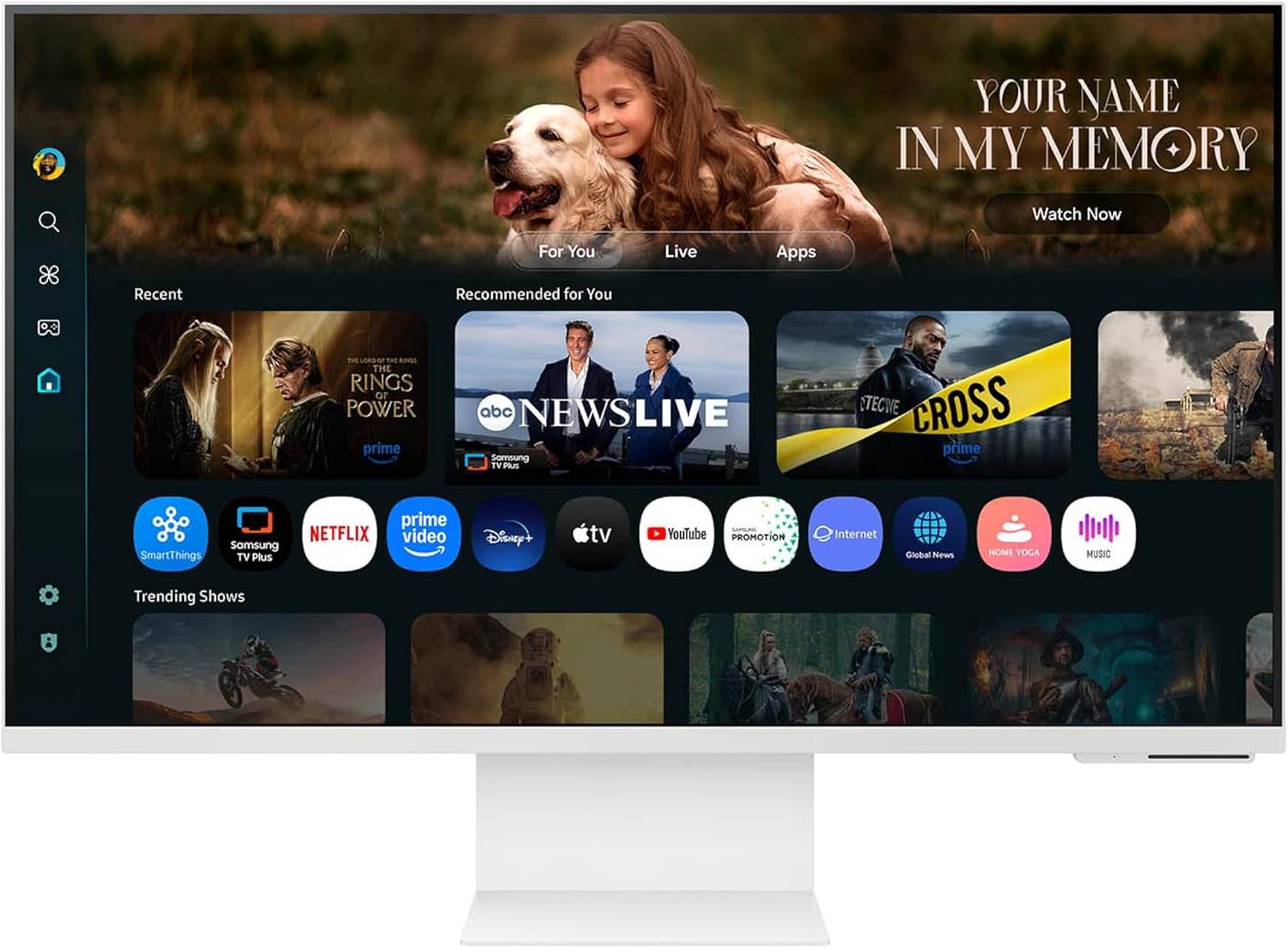 Samsung 32' Smart Monitor M8 (M80F) 4K UHD Display, Samsung Vision AI, Smart TV Apps, Gaming Hub, USB-C, HDMI and USB-A, White, LS32FM803UNXZA, 2025