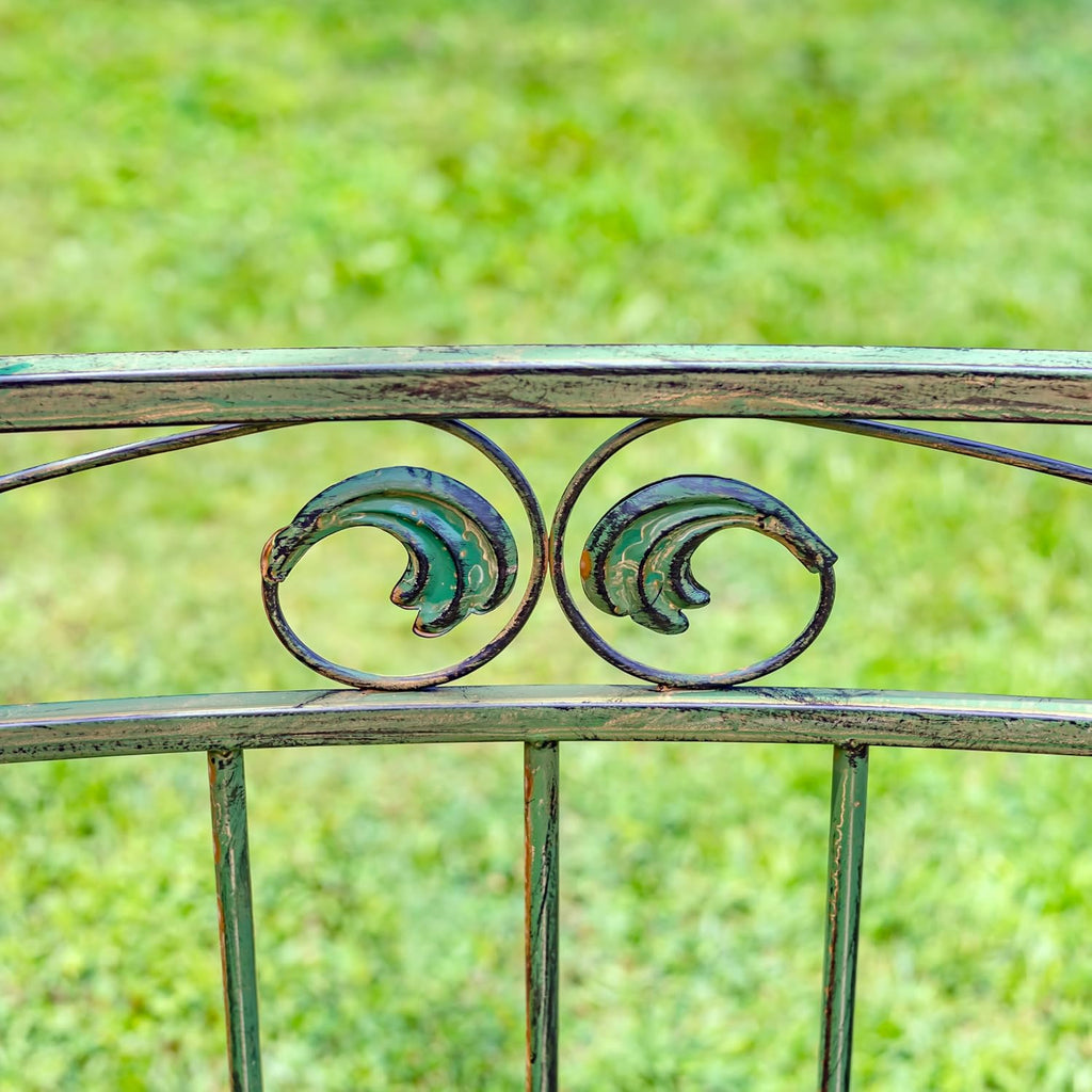 13.8ft. Tall Ornate Round Iron Garden Gazebo Medillín 1972' (Antique Green)
