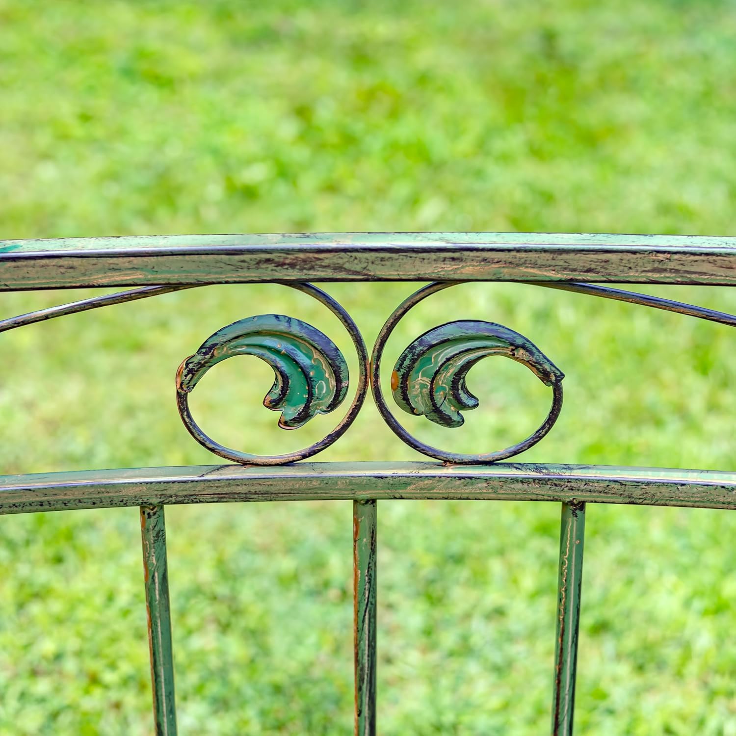 13.8ft. Tall Ornate Round Iron Garden Gazebo Medillín 1972' (Antique Green)