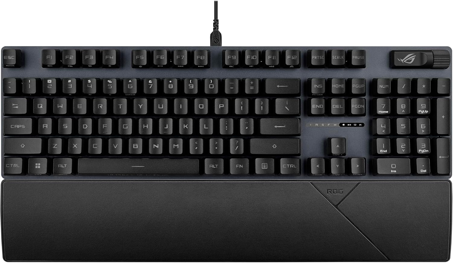 ASUS ROG Strix Scope II Gaming Keyboard, pre-lubed ROG RX Red Linear Optical switches, Sound-dampening Foam, PBT doubleshot keycaps, Streaming hotkeys, Multi-Function Controls, Wrist Rest