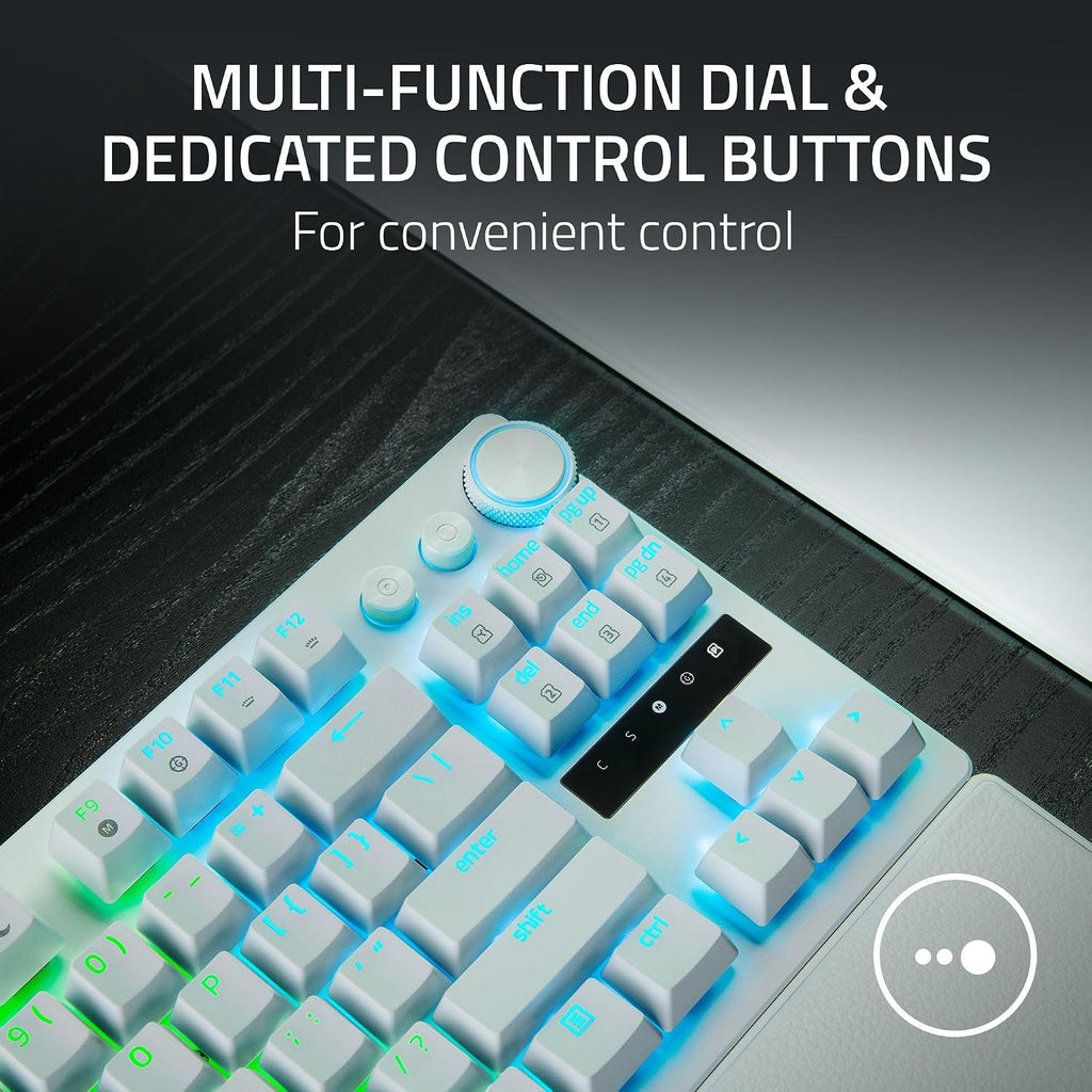 Razer - Huntsman V3 Pro TKL Wired Analog Optical Esports Keyboard with with Snap Tap Mode Rapid Trigger and Adjustable Actuation - White (Renewed)