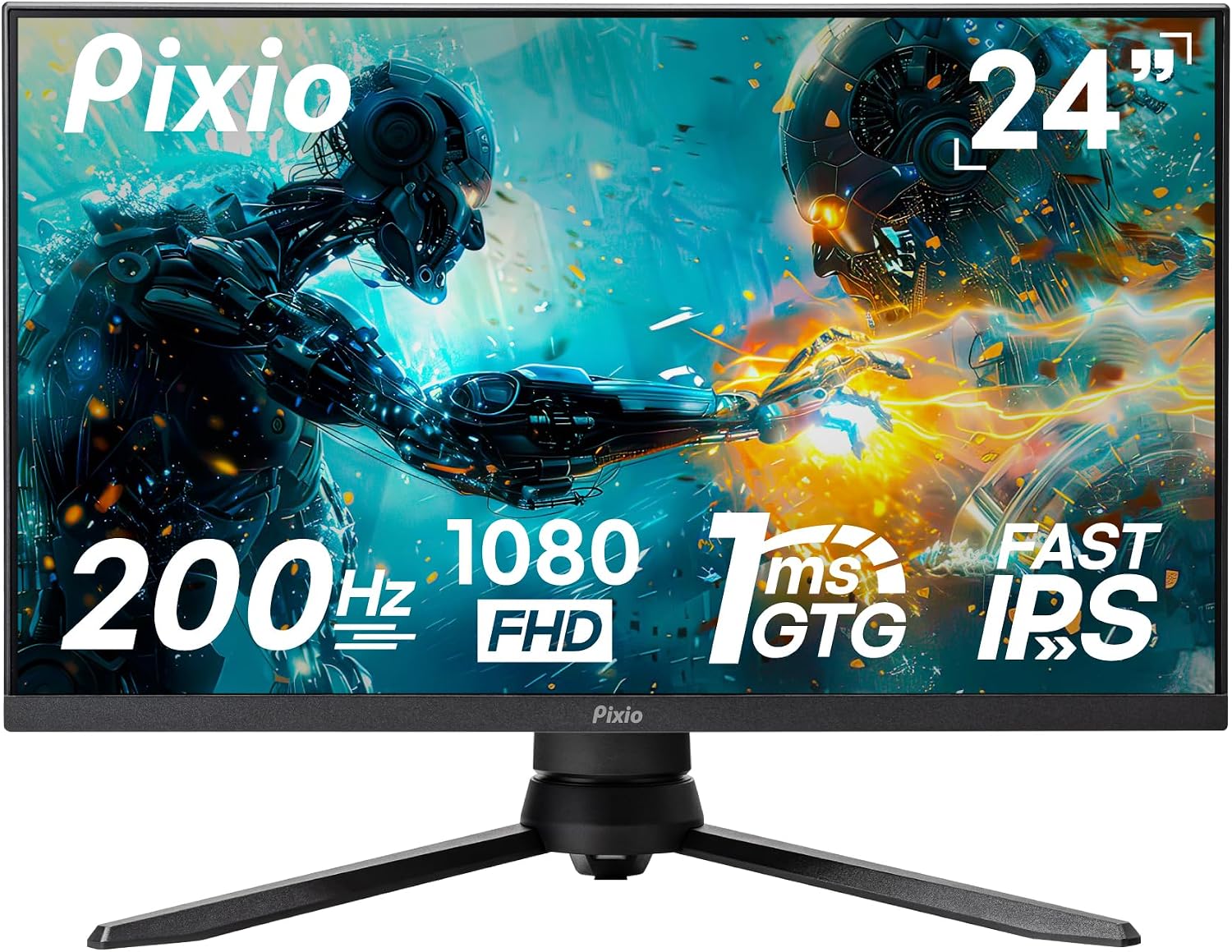 Pixio PX248 PRO V2 24 inch 200Hz Refresh Rate FHD 1080p Resolution Fast IPS Panel 1ms GTG Response Time Gaming Monitor