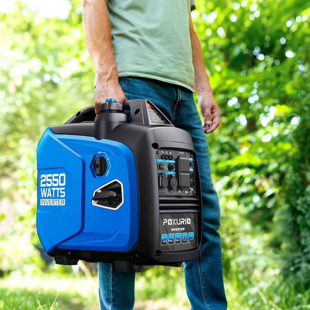 2550-Watt Portable Inverter Generator for Home Use, 1.06Gallon Large Fuel Tank Up to 10 Hours Use, 120V Gas Powered Generator Super Quiet - EPA Compliant-Blue