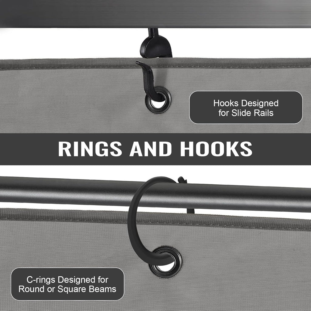 COWVIE 4-Panel 12' x 14' Gazebo Replacement Curtains, Patio Privacy Sidewalls with Double Zipper, Replacement for Outdoor Gazebo Canopy (Curtain Only)