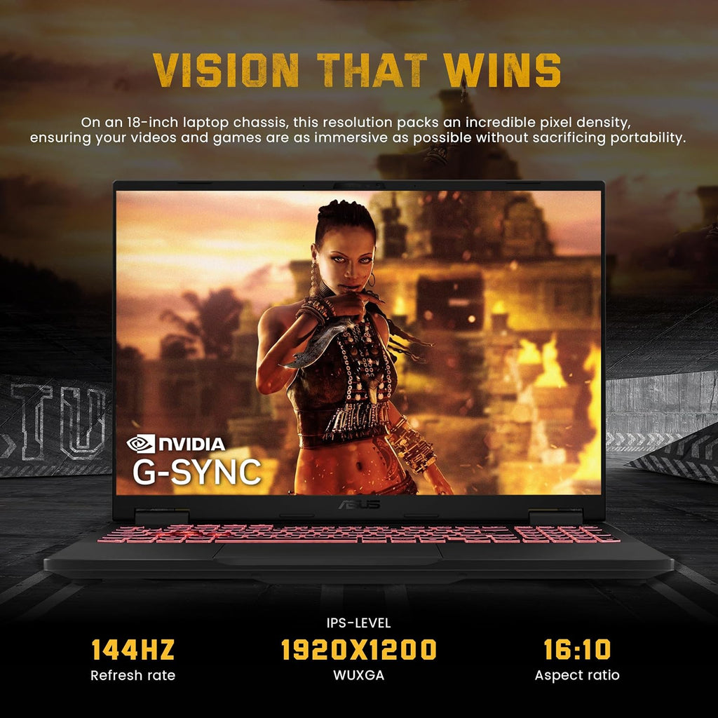 ASUS TUF A18 18' WUXGA 144Hz Gaming Laptop, AMD Ryzen 7 260, NVIDIA GeForce RTX 5060, 16GB DDR5, 1TB SSD, RGB Backlit Keyboard, Copilot, FHD IR Camera, Wi-Fi 6E, Win 11, Gray, 1TB Docking Station Set