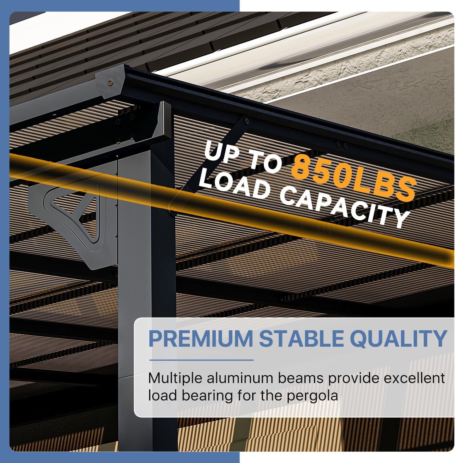 10' x 14' Gazebo for Patio, Gazebo Pergola with Sloped Roof, Large Wall-Mounted Heavy Duty Awnings, for Backyard, Deck, Patio