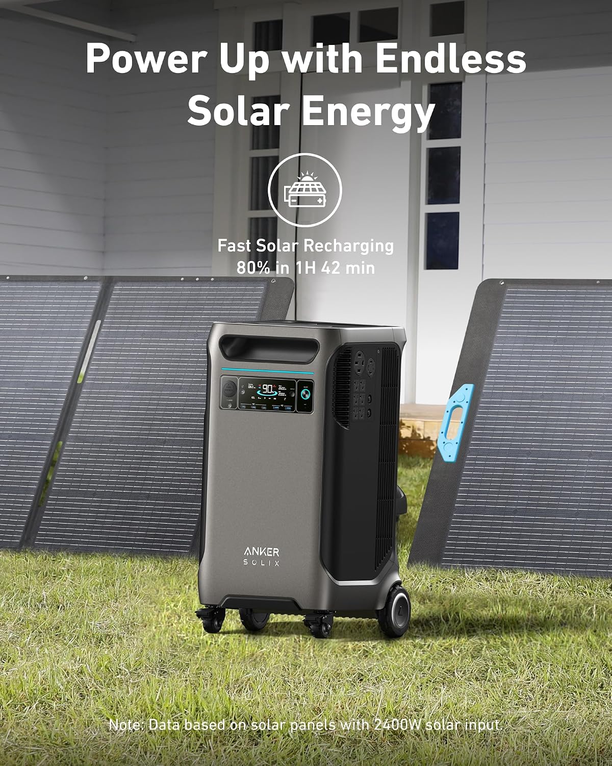 Anker SOLIX F3800 Portable Power Station, 3840Wh, LiFePO4 Batteries, Ultra-High 6000W AC Output with 120V/240V, Solar Generator for Home Backup, RVs, Emergencies, Power Outages, and Outdoor Camping