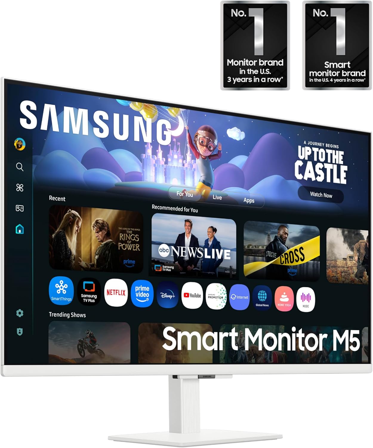 Samsung 32-Inch M5 (M50F) Series FHD Smart Monitor with Streaming TV, Speakers, HDR10, Gaming Hub, Multiple Ports, Workout Tracker, Vision Accessibility Tools, White, LS32FM503ENXZA
