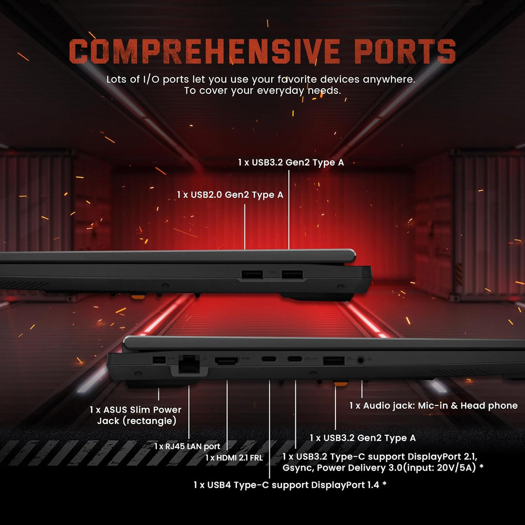 ASUS TUF A18 18' WUXGA 144Hz Gaming Laptop, AMD Ryzen 7 260, NVIDIA GeForce RTX 5060, 16GB DDR5, 1TB SSD, RGB Backlit Keyboard, Copilot, FHD IR Camera, Wi-Fi 6E, Win 11, Gray, 1TB Docking Station Set