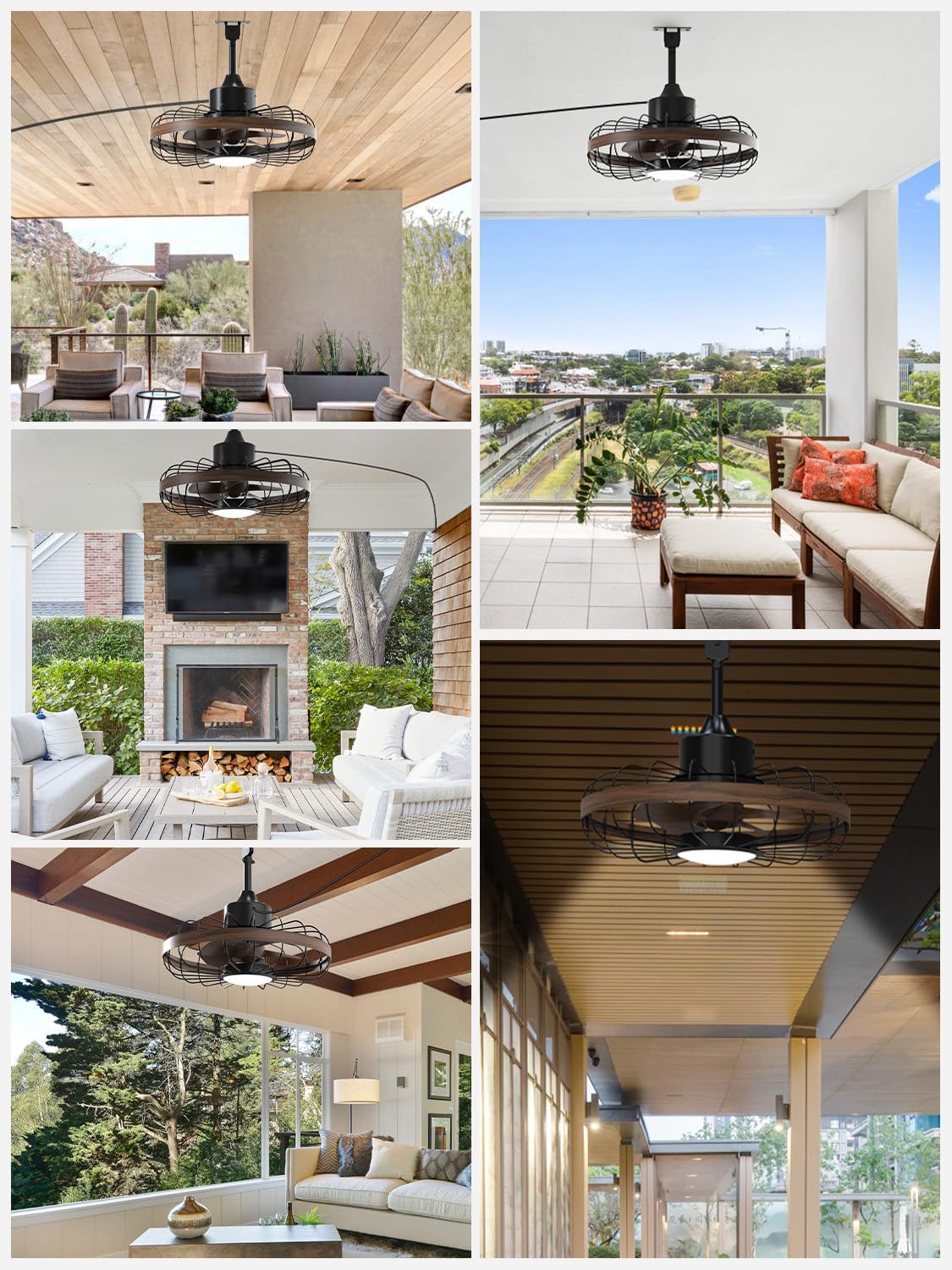 Outdoor Ceiling Fans with Light for Patios, 18 Inch Ceiling Fan Smart APP & Remote Control, 6 Speeds, 3 Color Temperatures, Gazebo Lights Outdoor Ceiling Fans for Patio Waterproof,Porch