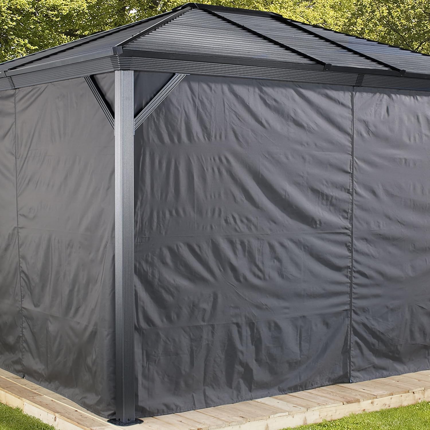 Sojag Ventura 10 x 10 x 6 ft Grey Curtains for Gazebo